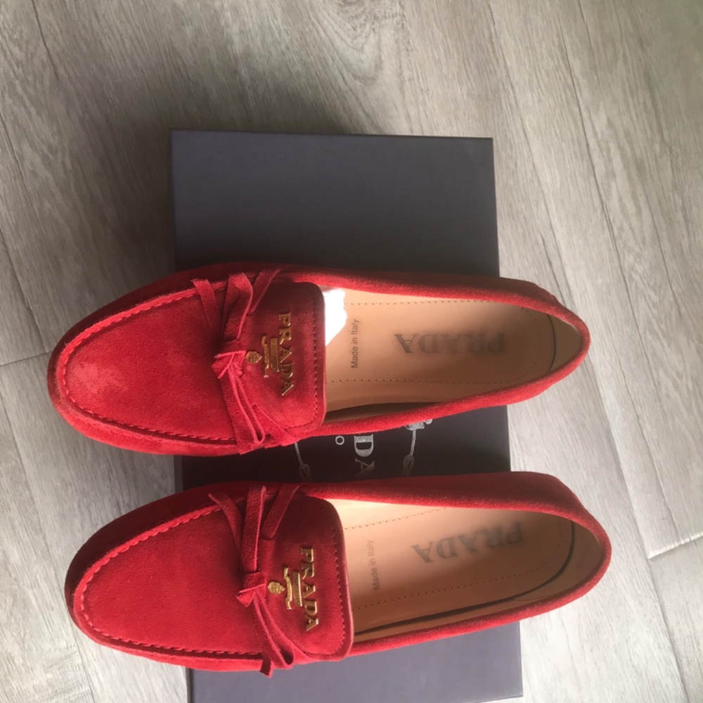 Brick Red Prada Driving Shoe - Loafers - Picture 2 of 12